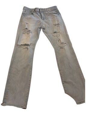 ⭐️PacSun Men's Light Gray Distressed Straight Jeans